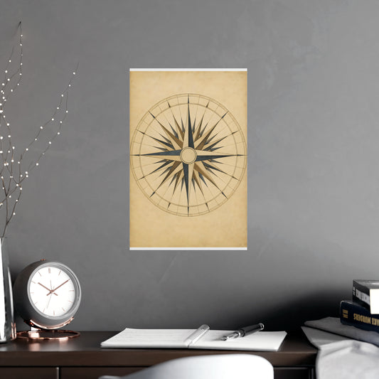 The Compass Card — the compass card, shown framed on a wall