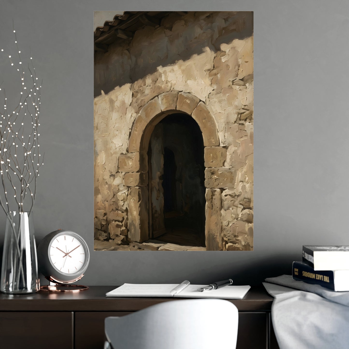 Arched Doorway on a plain wall, shown at a larger size, 20x30 in print