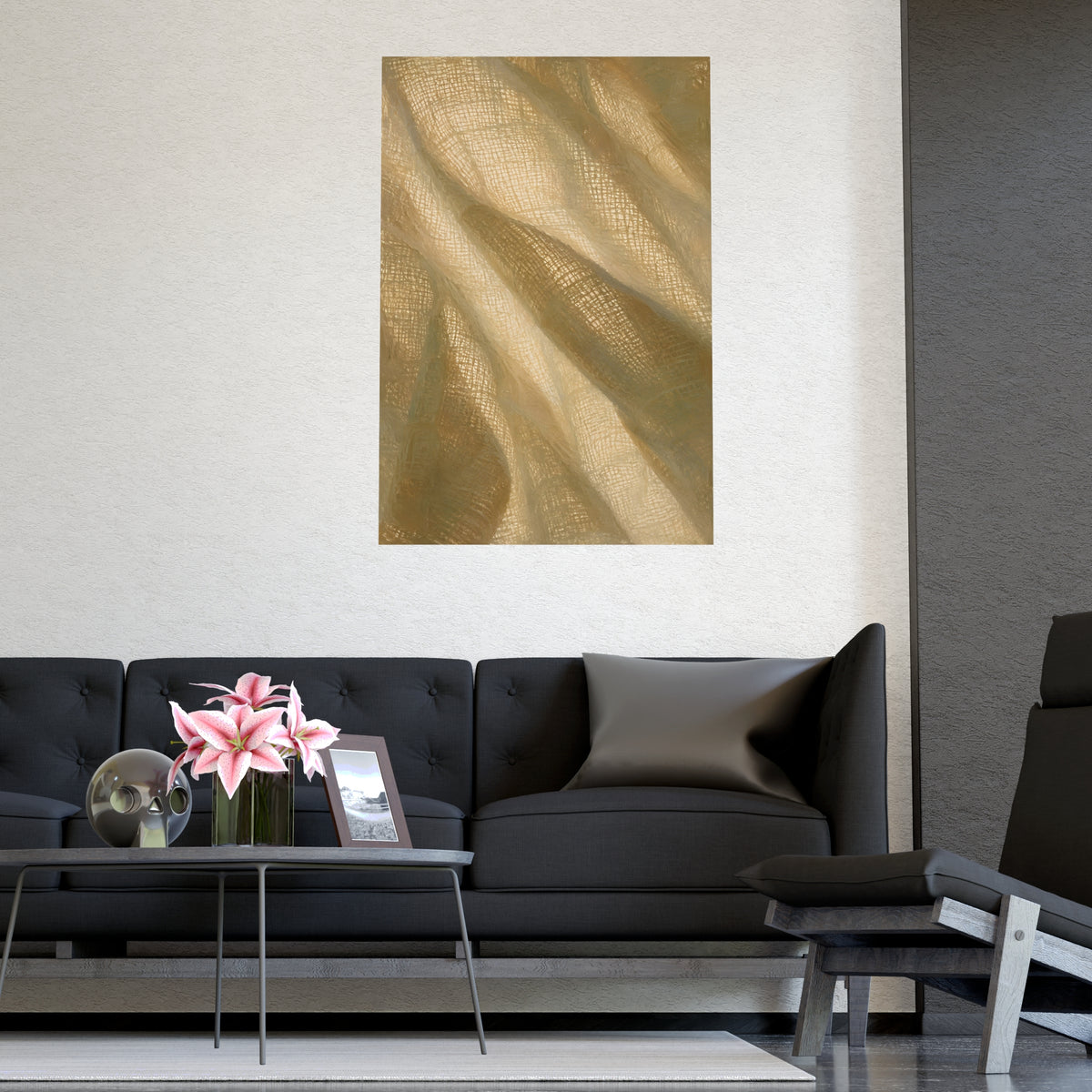 Gauze, Backlit — gauze, backlit, shown framed on a wall