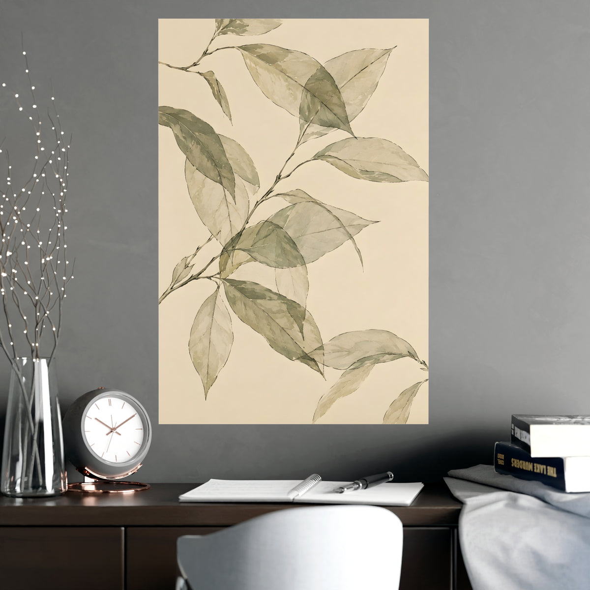 Leaves Overlapping — leaves overlapping, shown framed on a wall