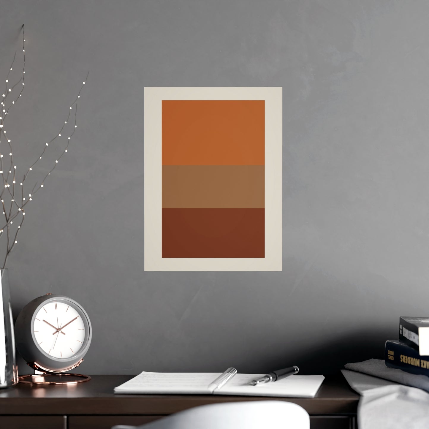 Warm Earth Blocks Boho Wall Art | Living Room Print