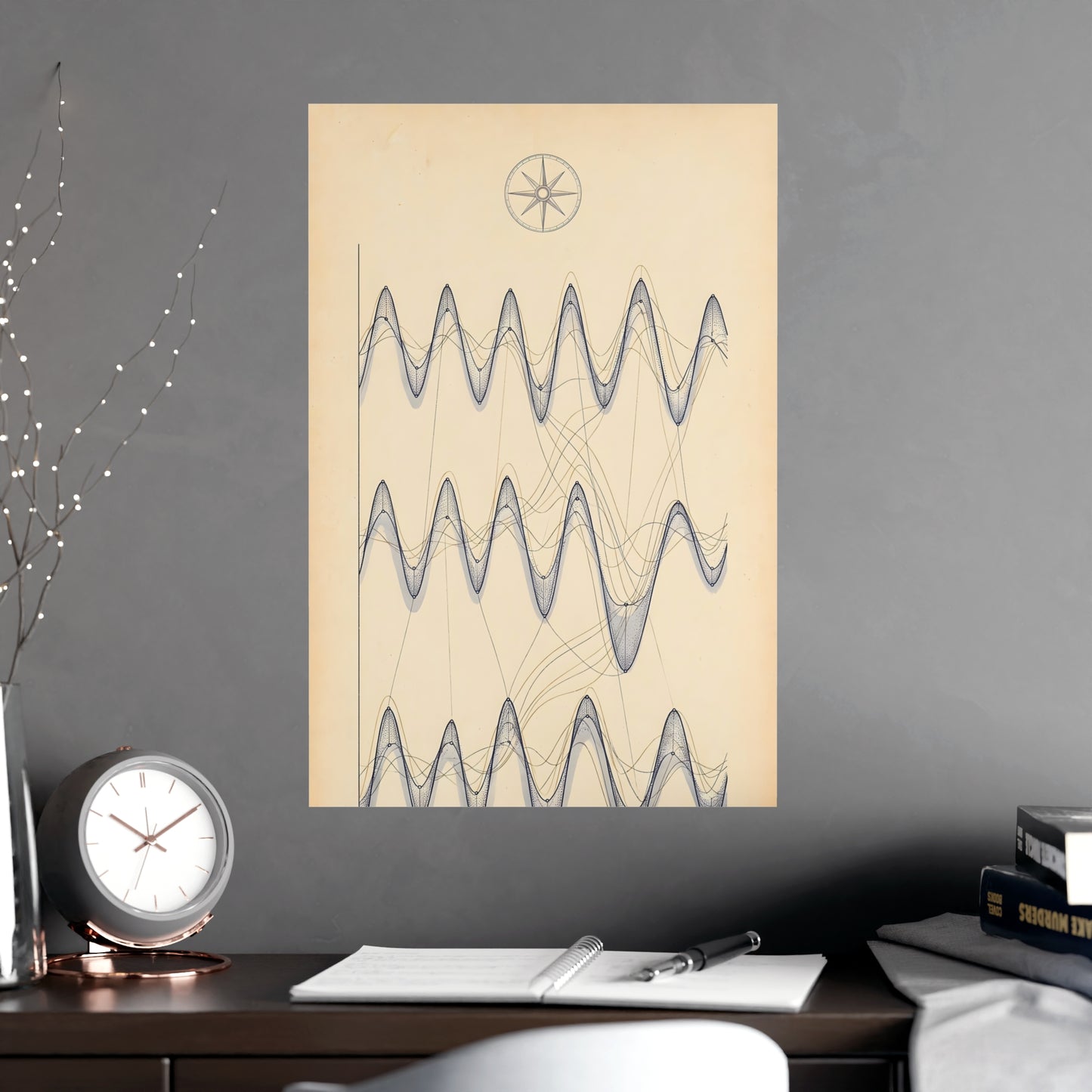 Tide Chart | Antique Chart Print | Wall Art