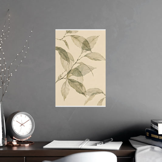 Leaves Overlapping — leaves overlapping, shown framed on a wall