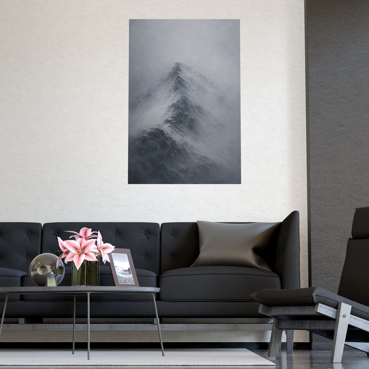 Through the Snow — through the snow, shown framed on a wall
