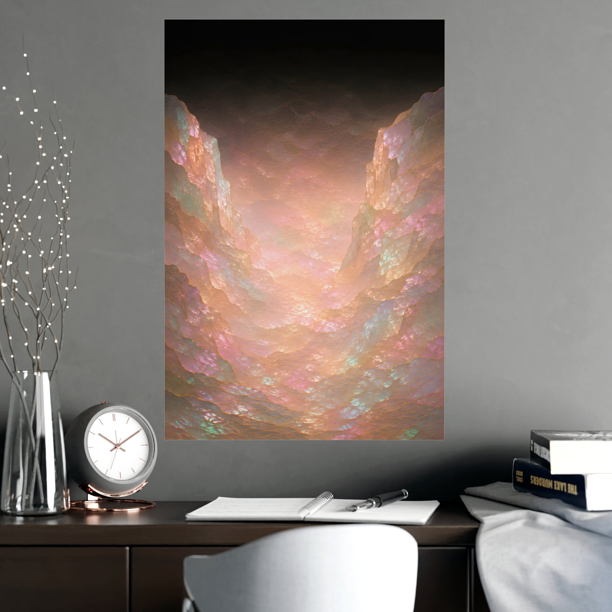 The Gap Between — the gap between, shown framed on a wall