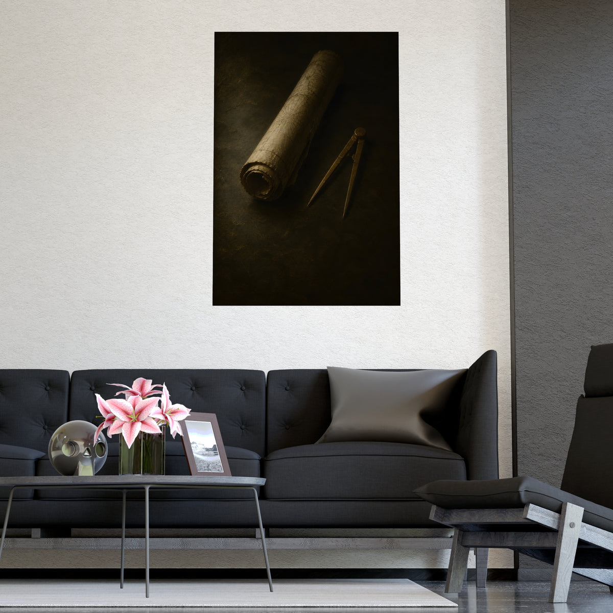 Chart and Dividers — chart and dividers, shown framed on a wall