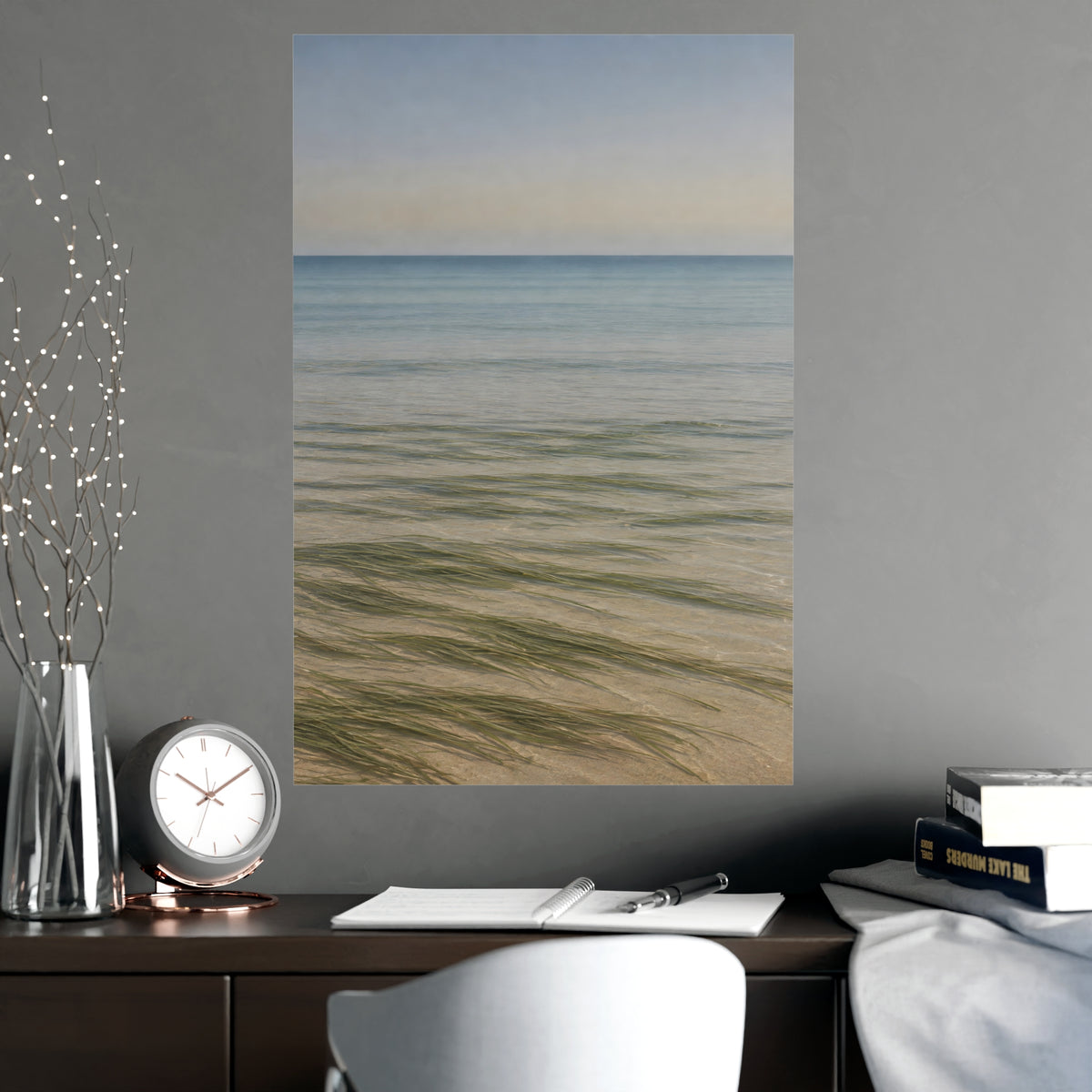Combed by the Tide — combed by the tide, shown framed on a wall