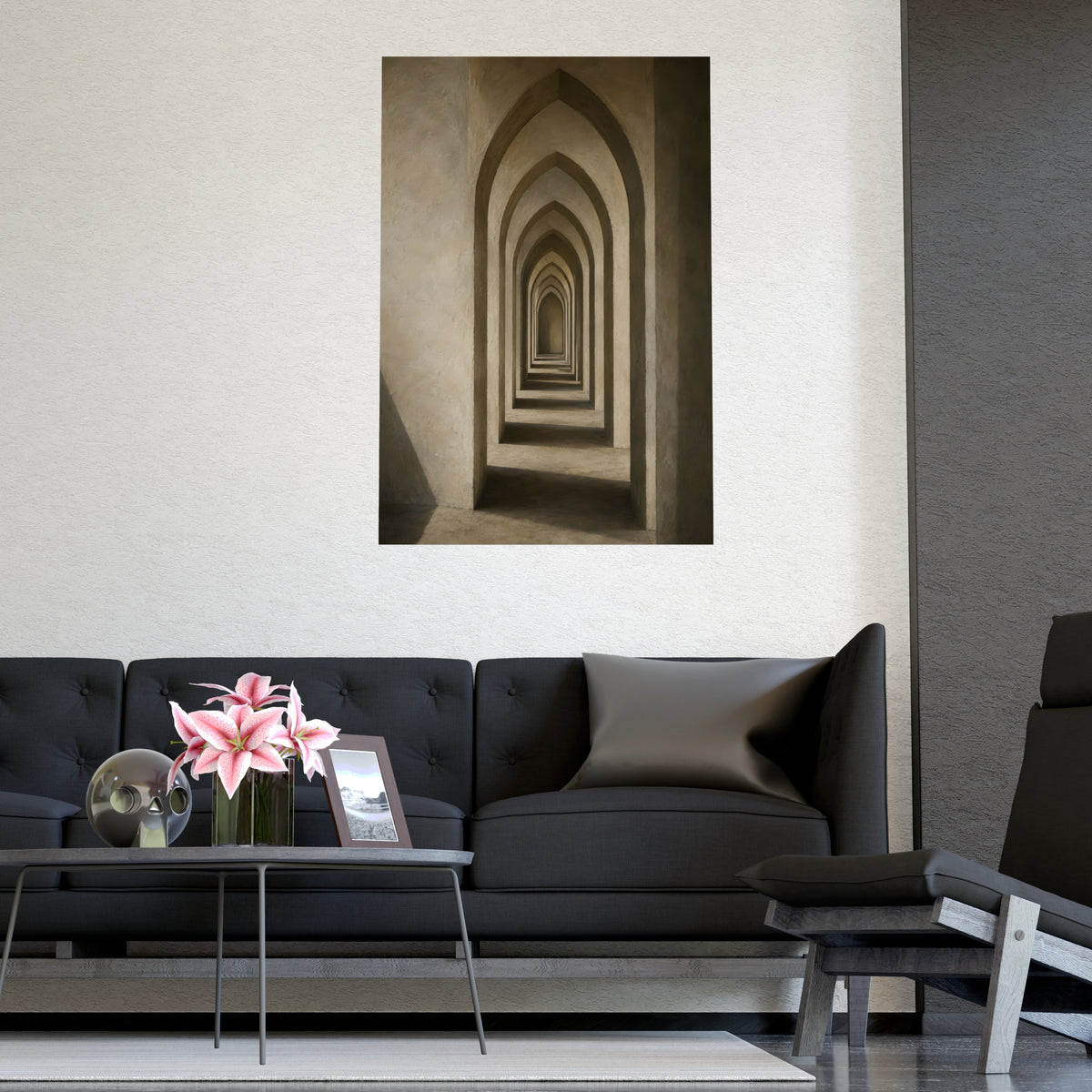 One Arch, Repeated — one arch, repeated, shown framed on a wall