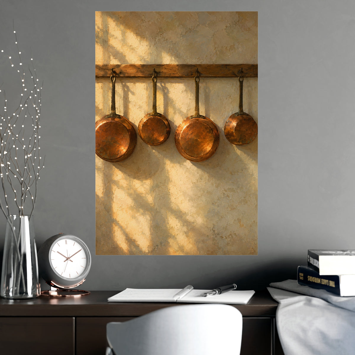 Copper on the Wall — copper on the wall, shown framed on a wall