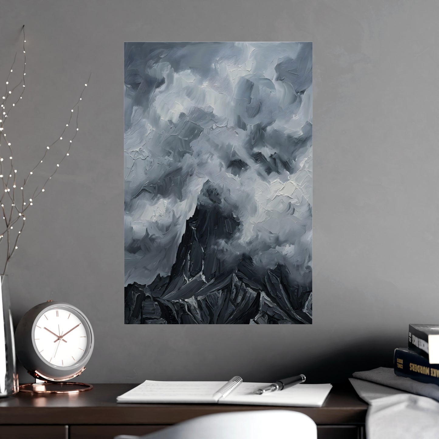 Gipfel in Wolken | Landschaftsdruck | Berg Kunstdruck
