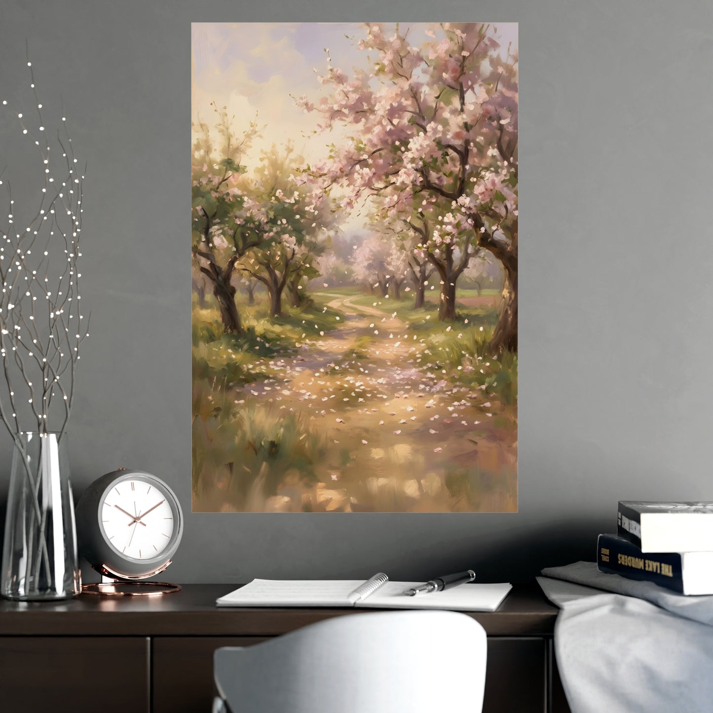 Orchard Path in Spring | Romantic Oil Painting Print | Wall Art