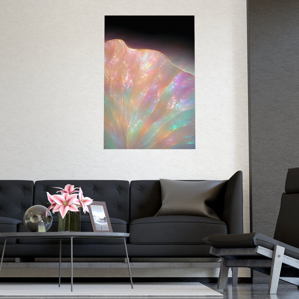 One Lotus Leaf — one lotus leaf, shown framed on a wall