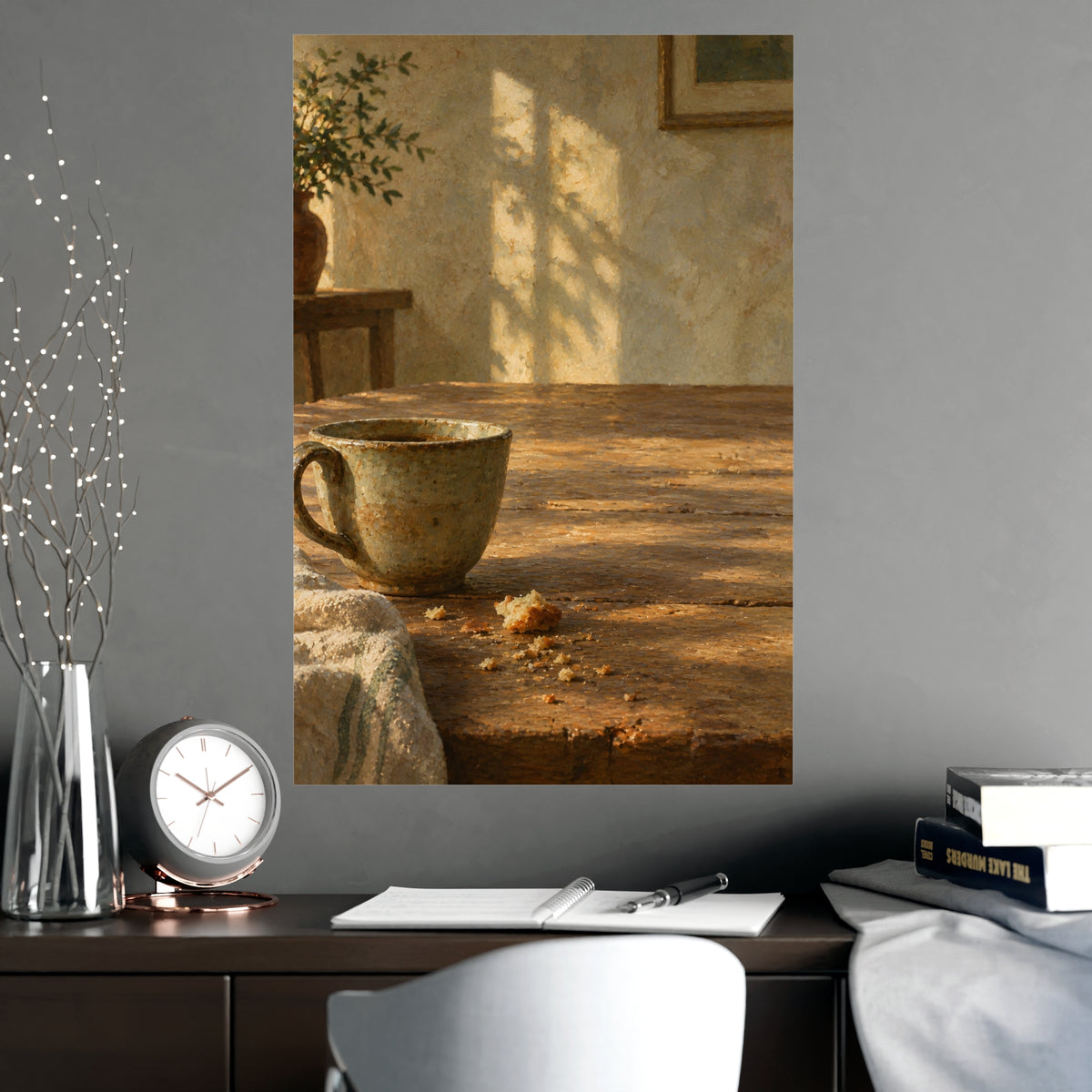 At Table Height — at table height, shown framed on a wall