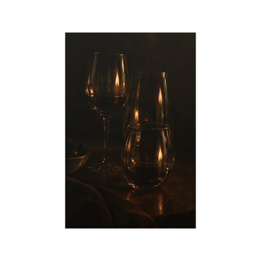 One Flame, Three Glasses — one flame, three glasses, 12x18 in print
