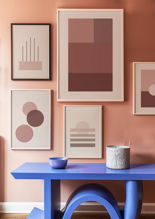 Dusty Rose Gallery Wall Set of 5 | Matching Prints