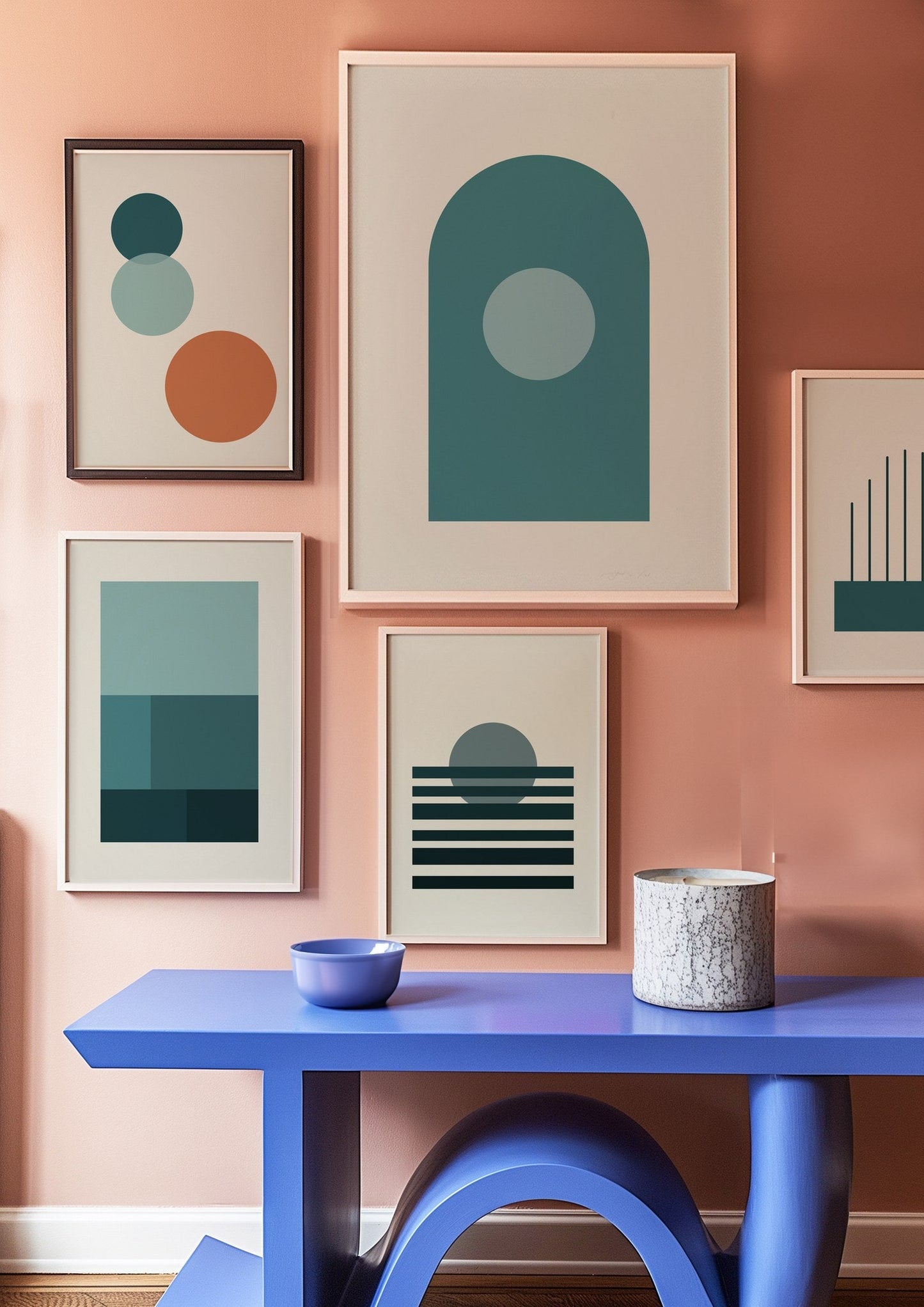 Deep Teal Gallery Wall Set of 5 | Matching Prints