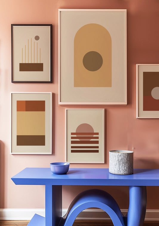 Muted 70s Gallery Wall Set of 5 | Matching Prints