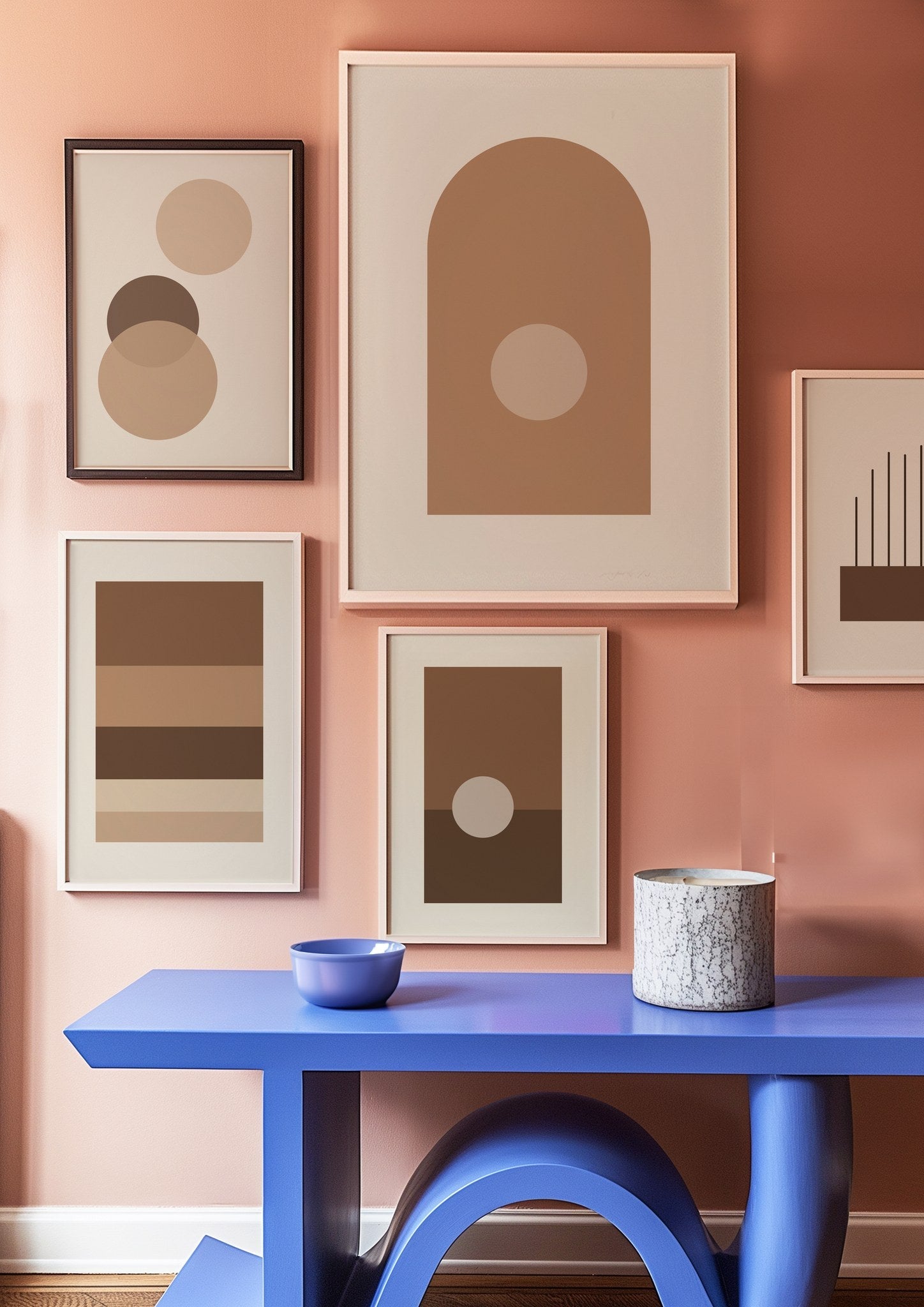 Sand Clay Gallery Wall Set of 5 | Matching Prints