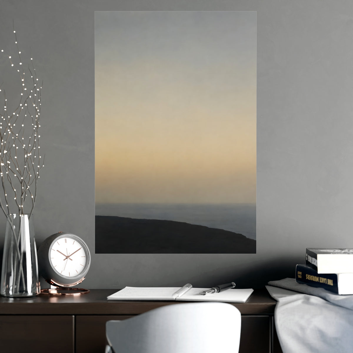 Cliff Edge, Low — cliff edge, low, shown framed on a wall