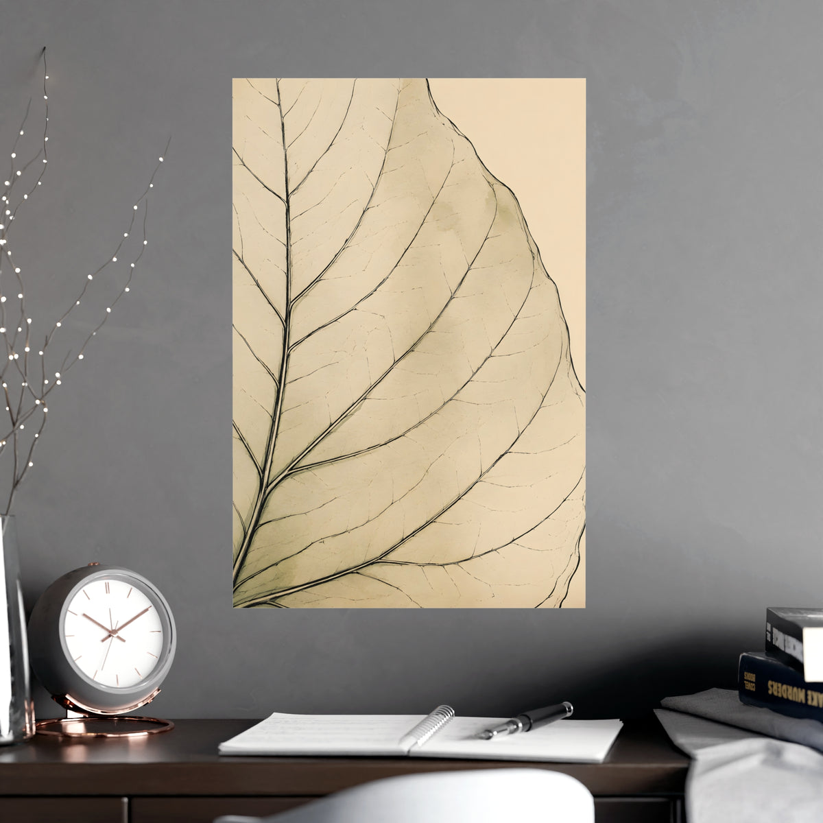 Leaf, Up Close — leaf, up close, shown framed on a wall