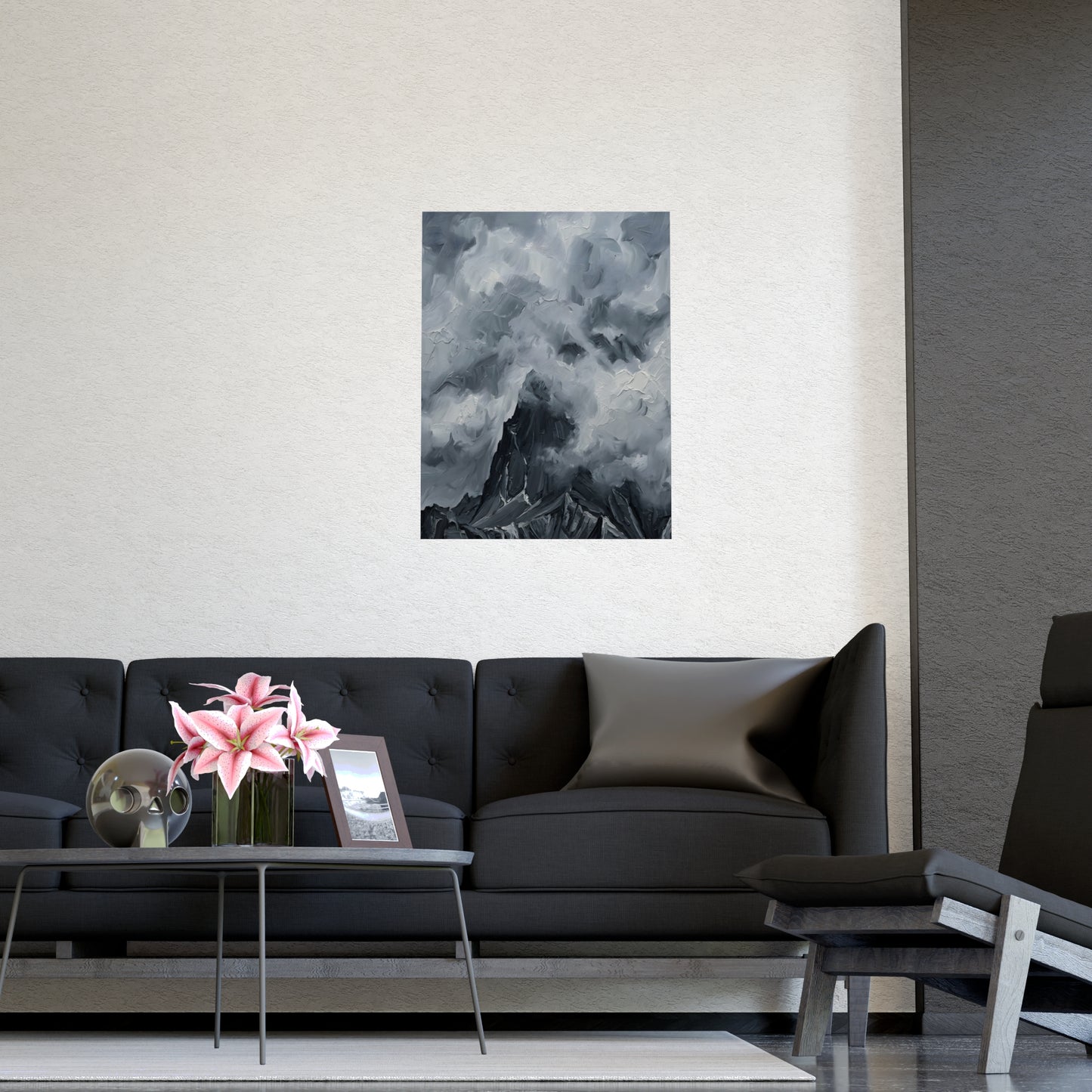 Gipfel in Wolken | Landschaftsdruck | Berg Kunstdruck