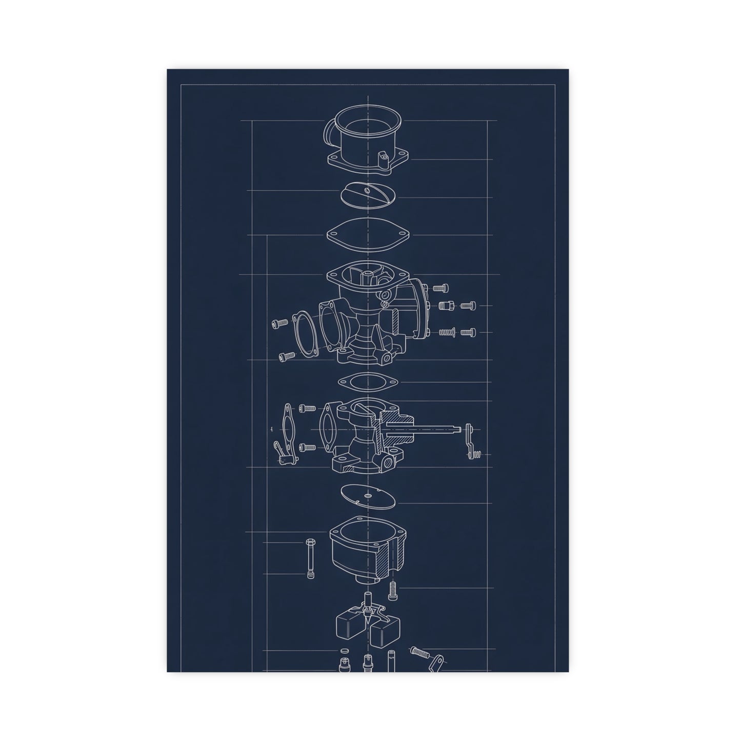 Carburettor, Exploded — carburettor, exploded, 18x24 in print