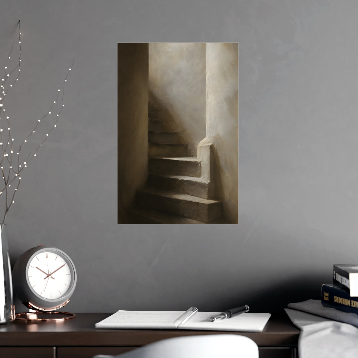 Stone Stair — stone stair, shown framed on a wall