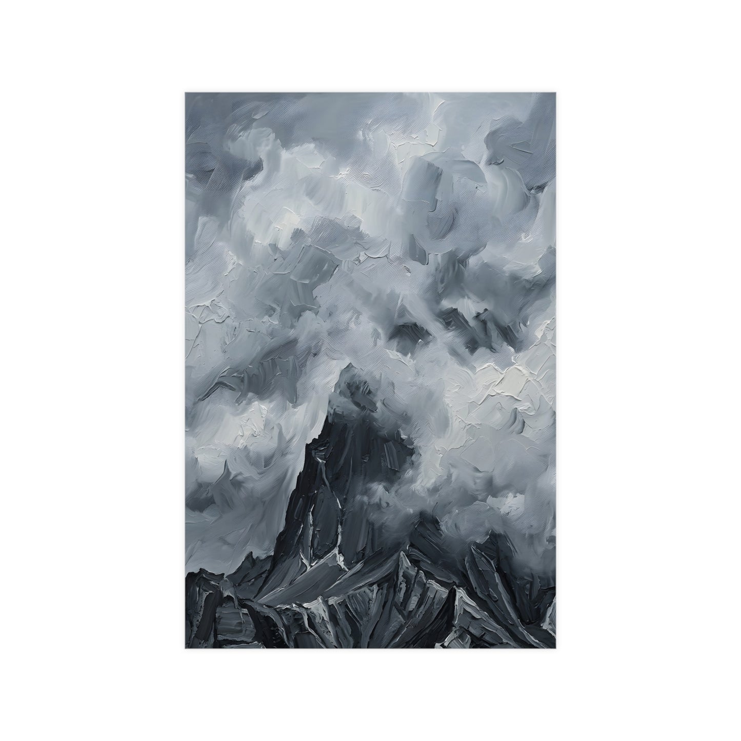 Gipfel in Wolken | Landschaftsdruck | Berg Kunstdruck
