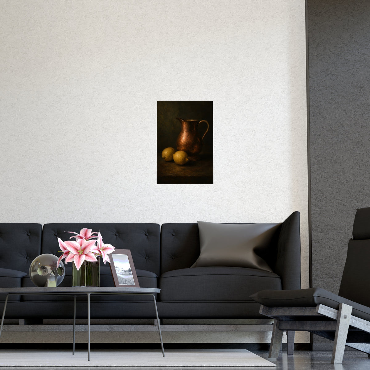 Copper and Lemons — copper and lemons, shown framed on a wall