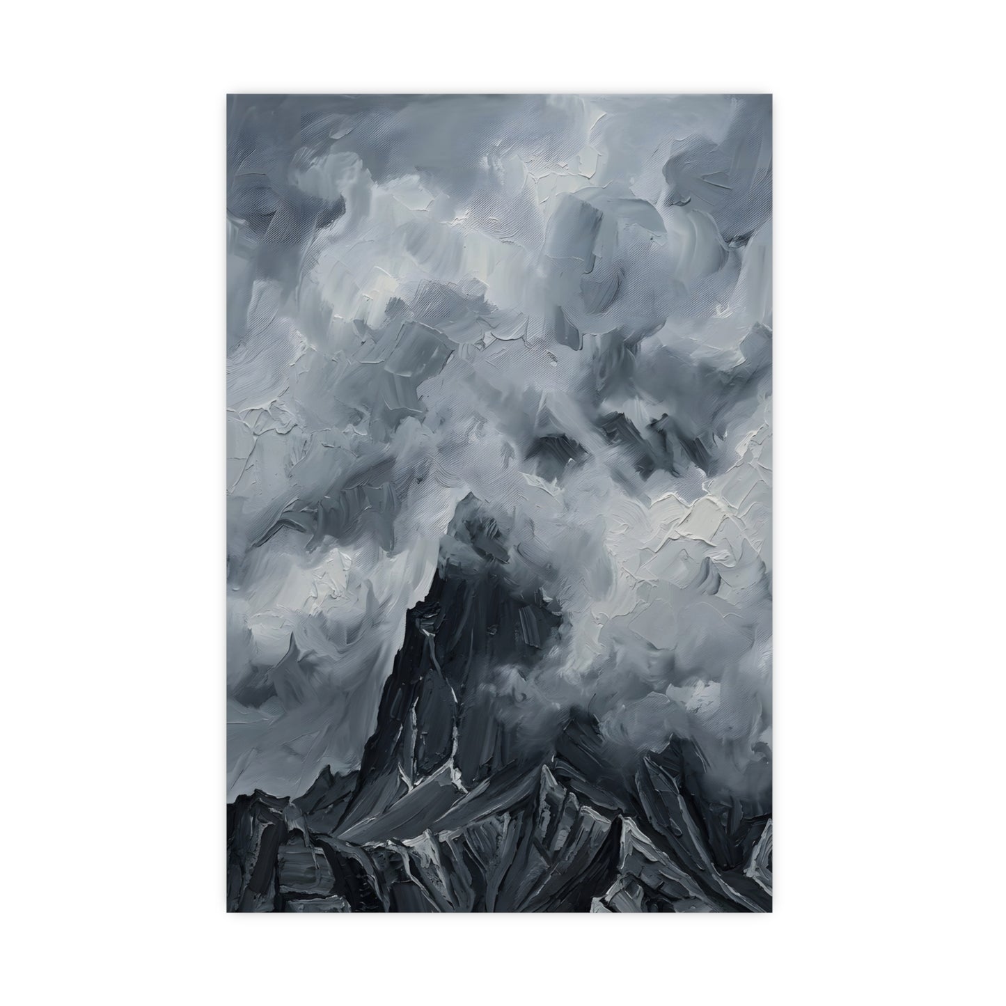 Gipfel in Wolken | Landschaftsdruck | Berg Kunstdruck