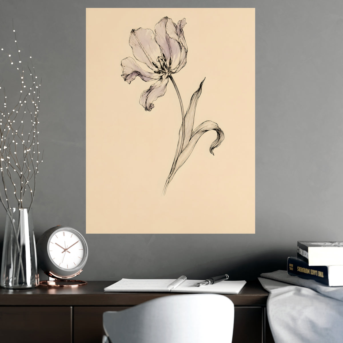 Tulip, Just Past — tulip, just past, shown framed on a wall