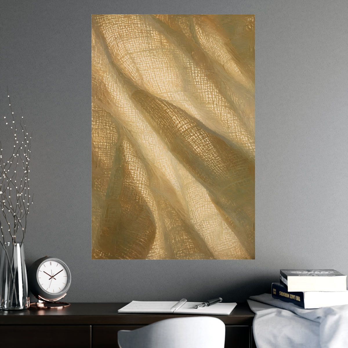 Gauze, Backlit — gauze, backlit, shown framed on a wall