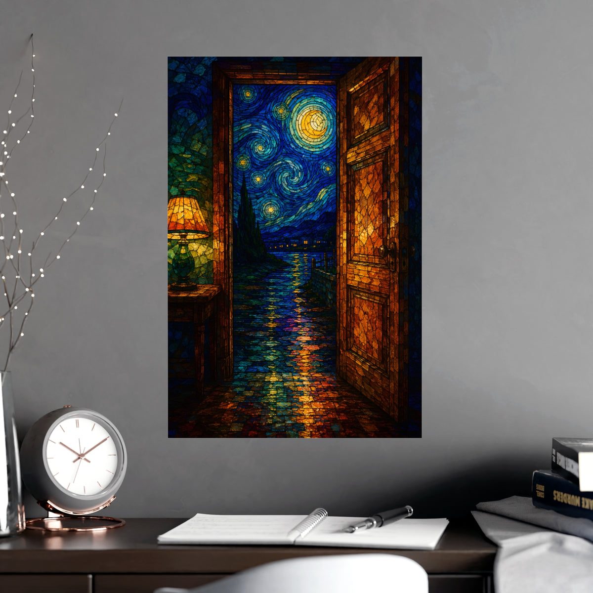 Out through the Door — out through the door, shown framed on a wall