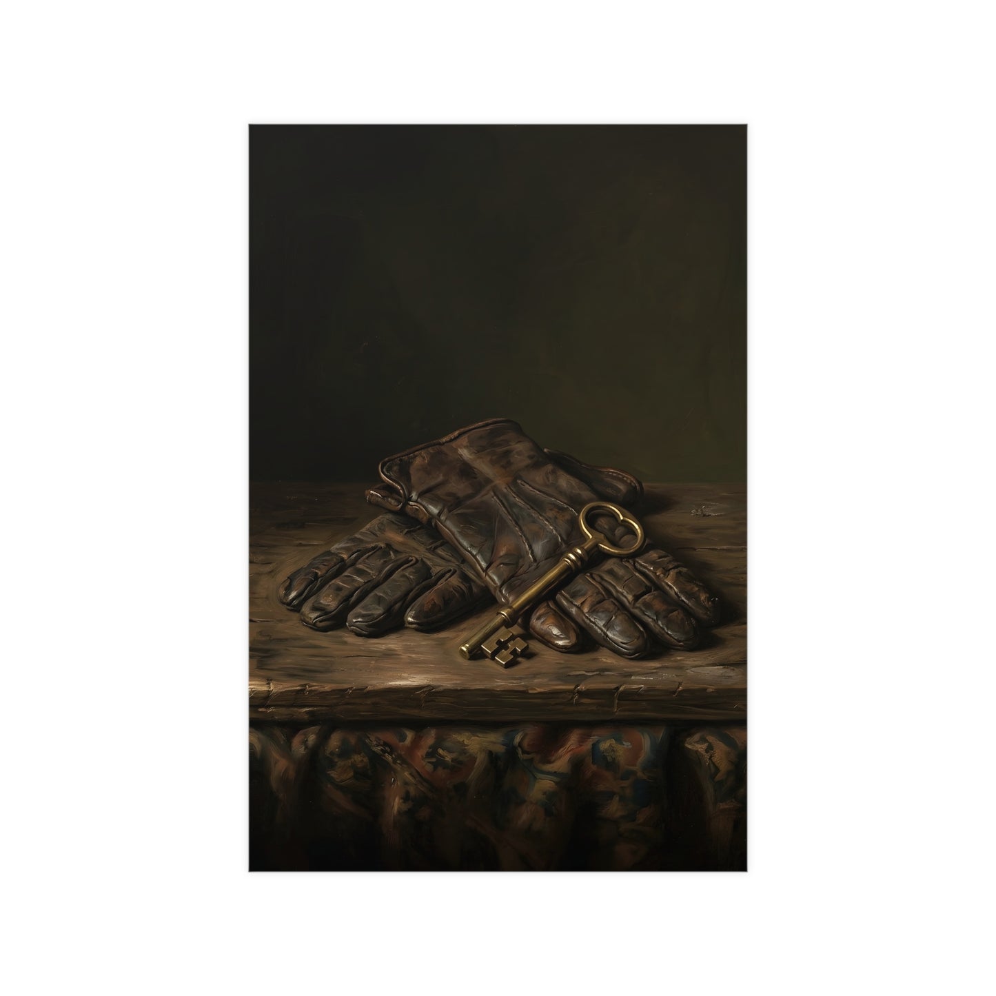 Gloves and a Brass Key — gloves and a brass key, 12x16 in print