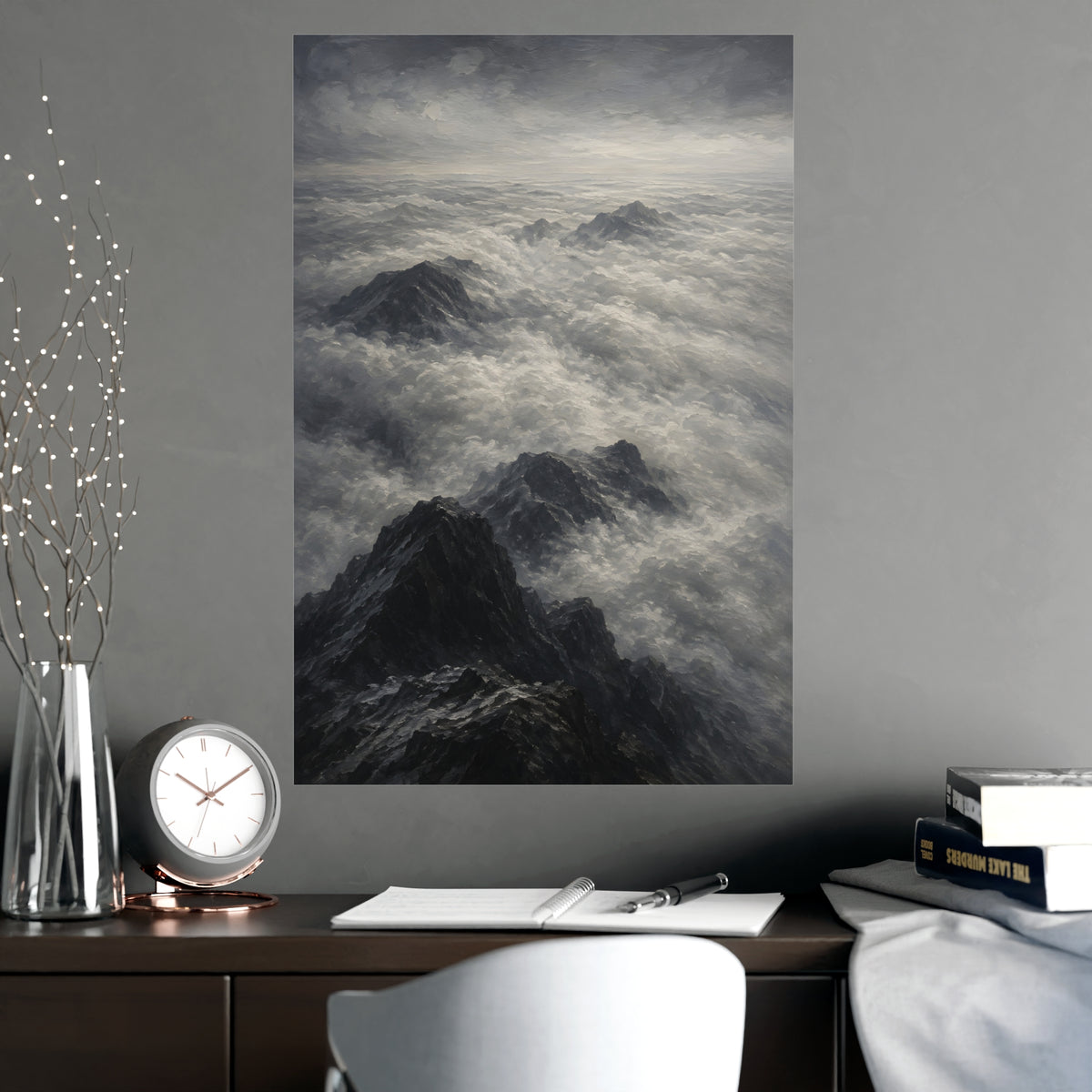 Sea of Cloud — sea of cloud, shown framed on a wall