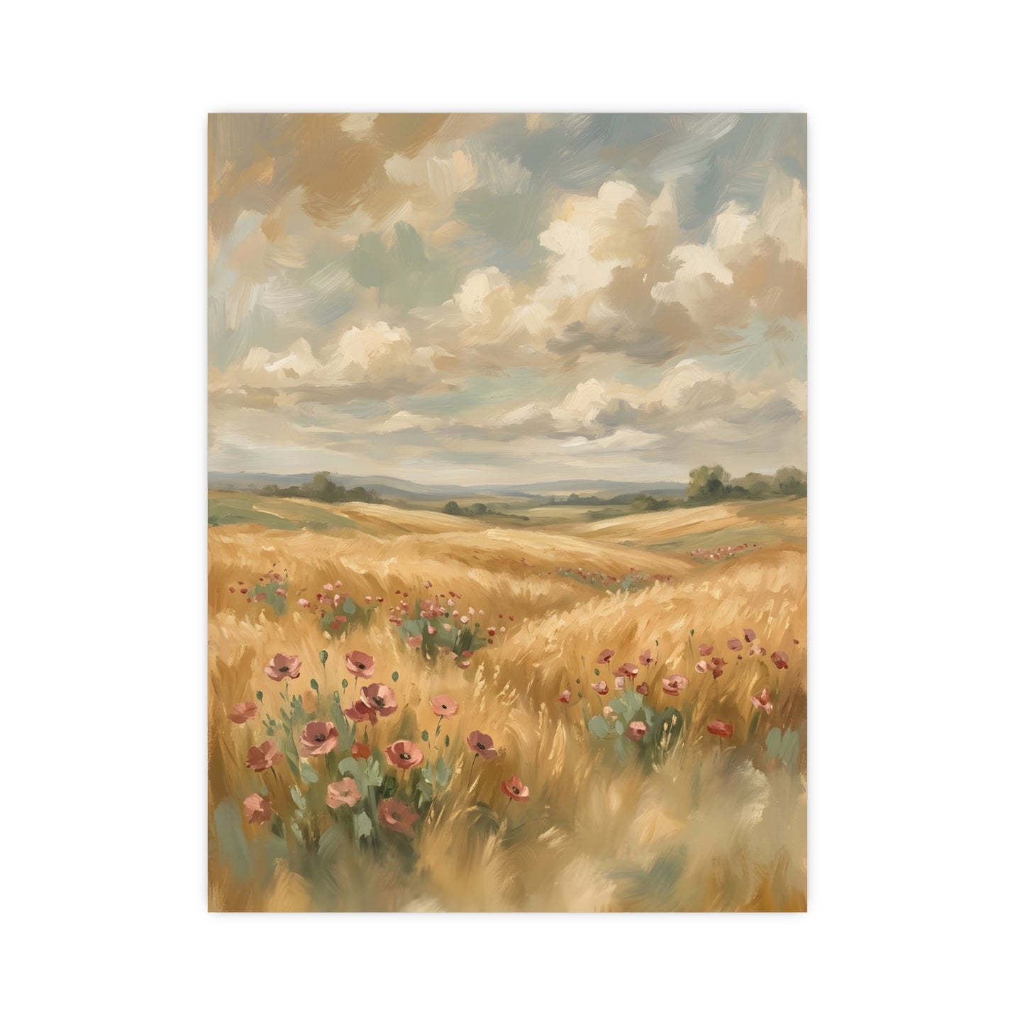 Coquelicots dans les blés | Affiche Murale Romantique | Peinture