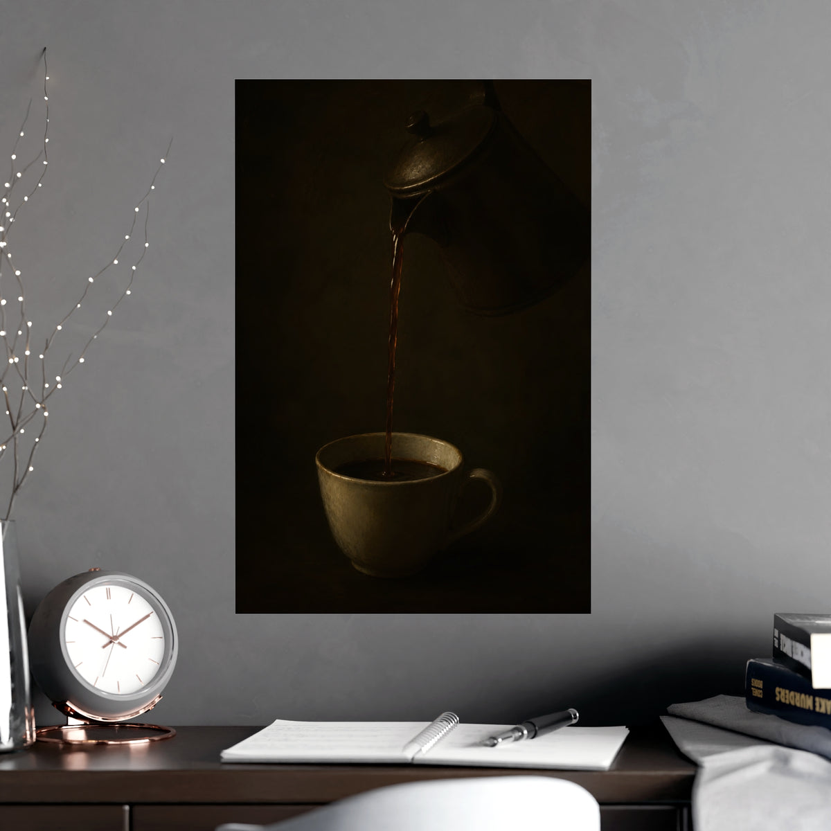 The Pour — the pour, shown framed on a wall
