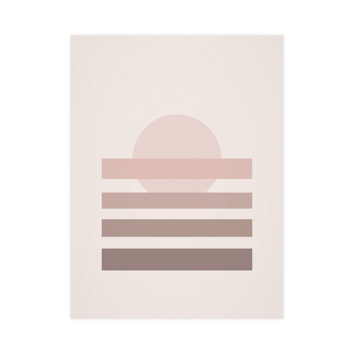 Dusty Rose Sunset Landscape Wall Art — sunset landscape in a dusty rose palette, 18x24 in print