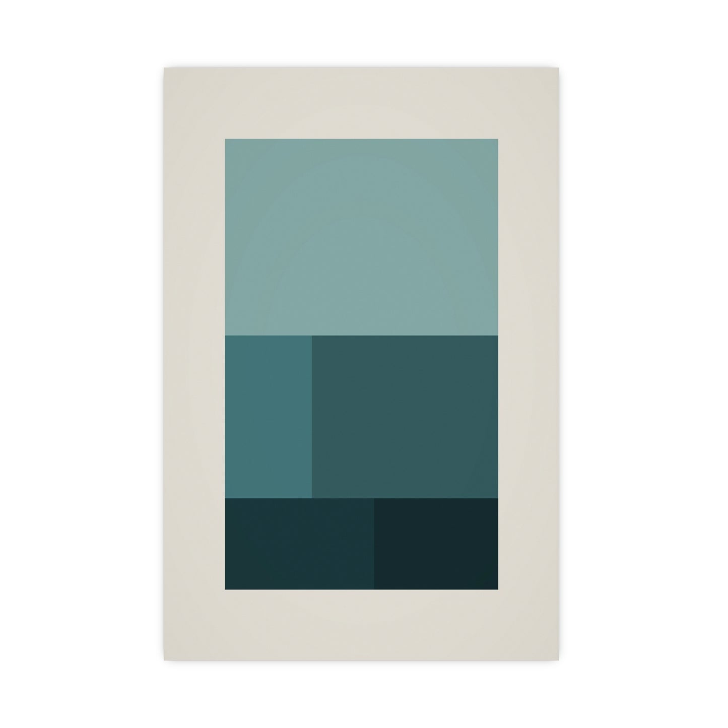 Deep Teal Blocks Modern Wall Art | Living Room Print