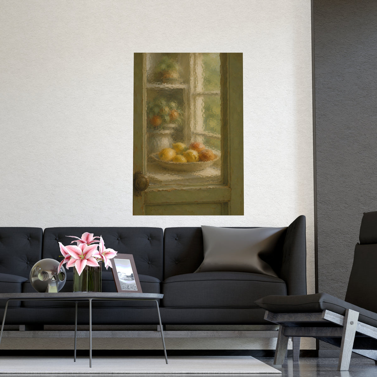 Through the Wavy Glass — through the wavy glass, shown framed on a wall