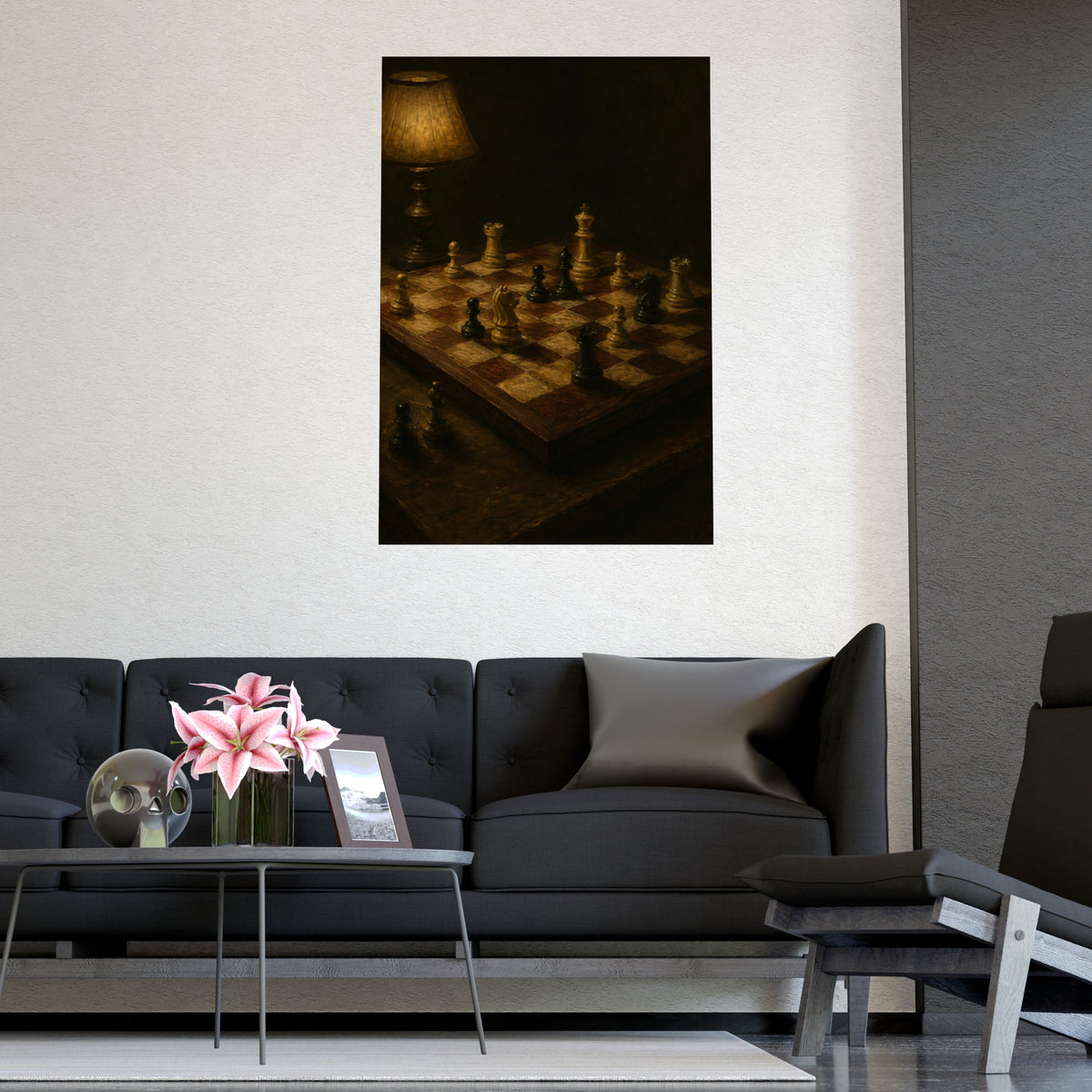 The Game, Unfinished — the game, unfinished, shown framed on a wall