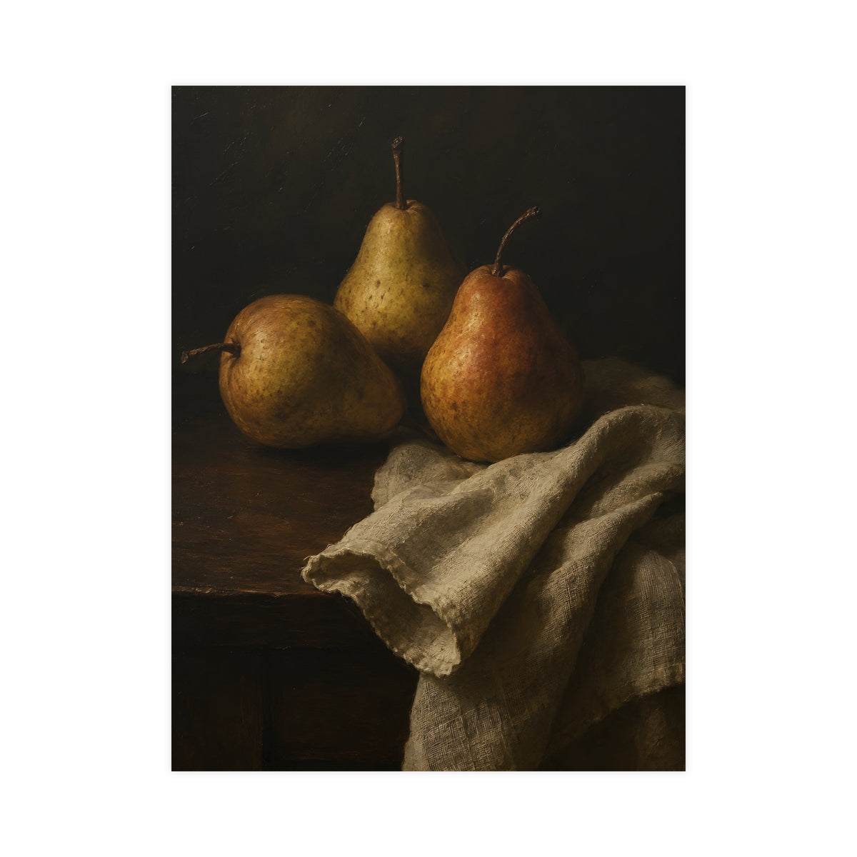 Three Pears — three pears, 18x24 in print