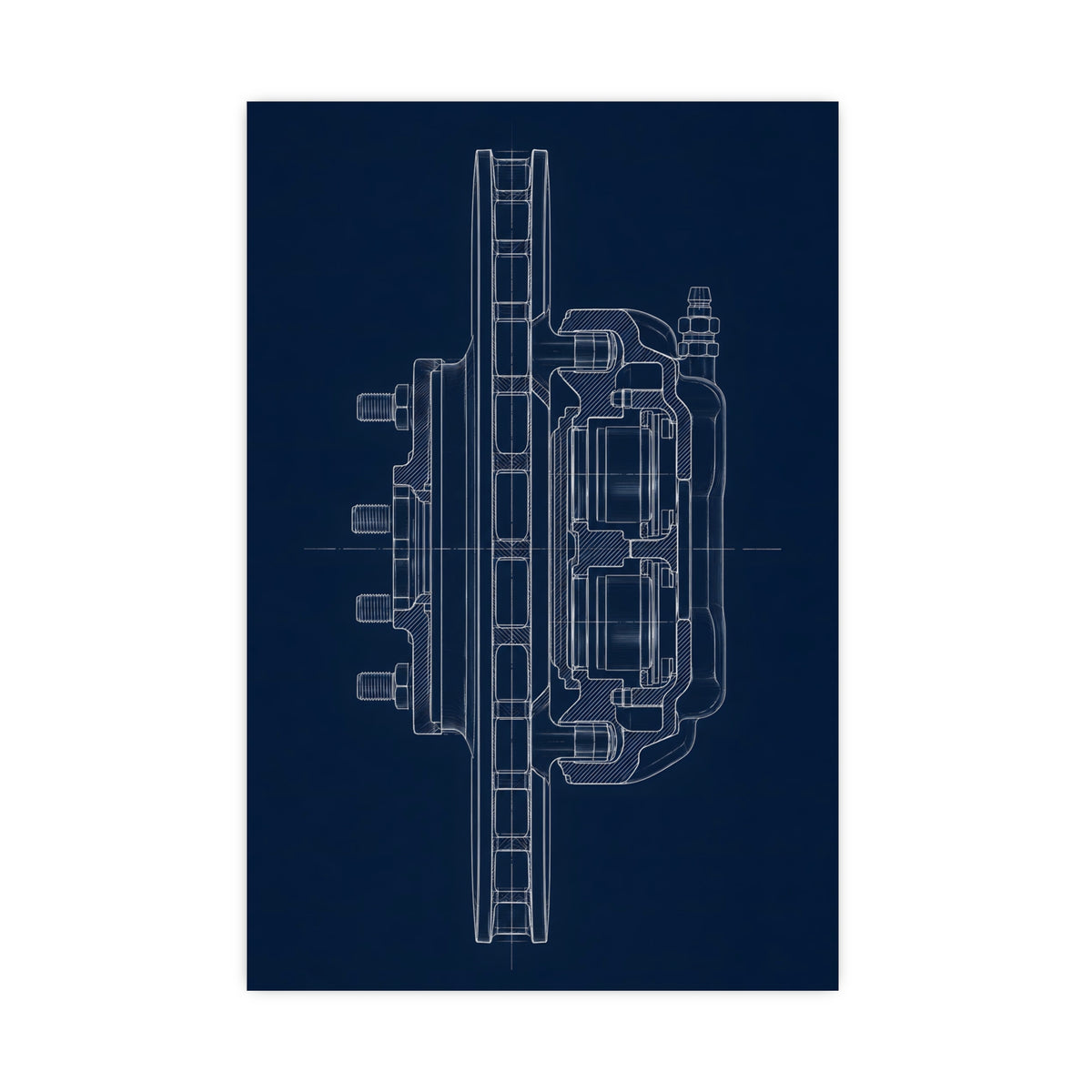 Disc Brake, in Section — disc brake, in section, 20x30 in print
