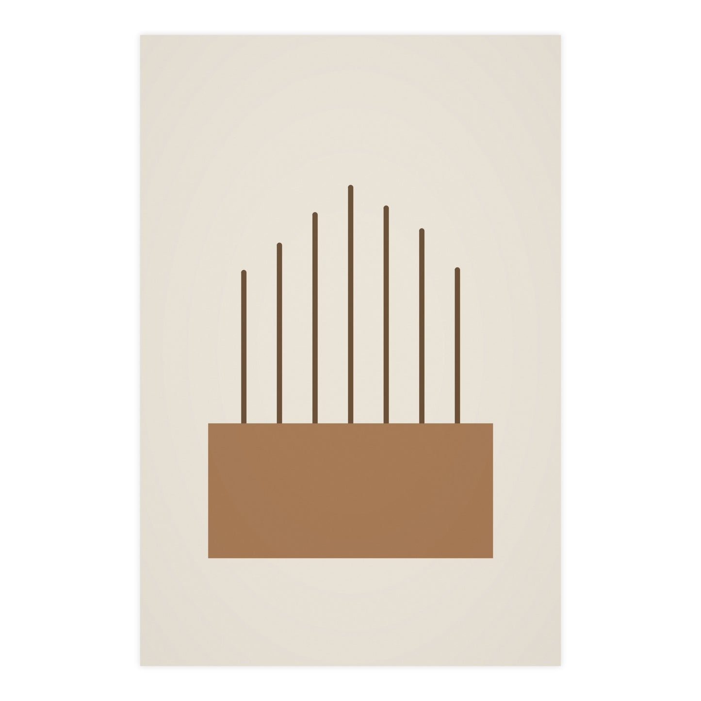 Warm Earth Lines Boho Wall Art | Living Room Print