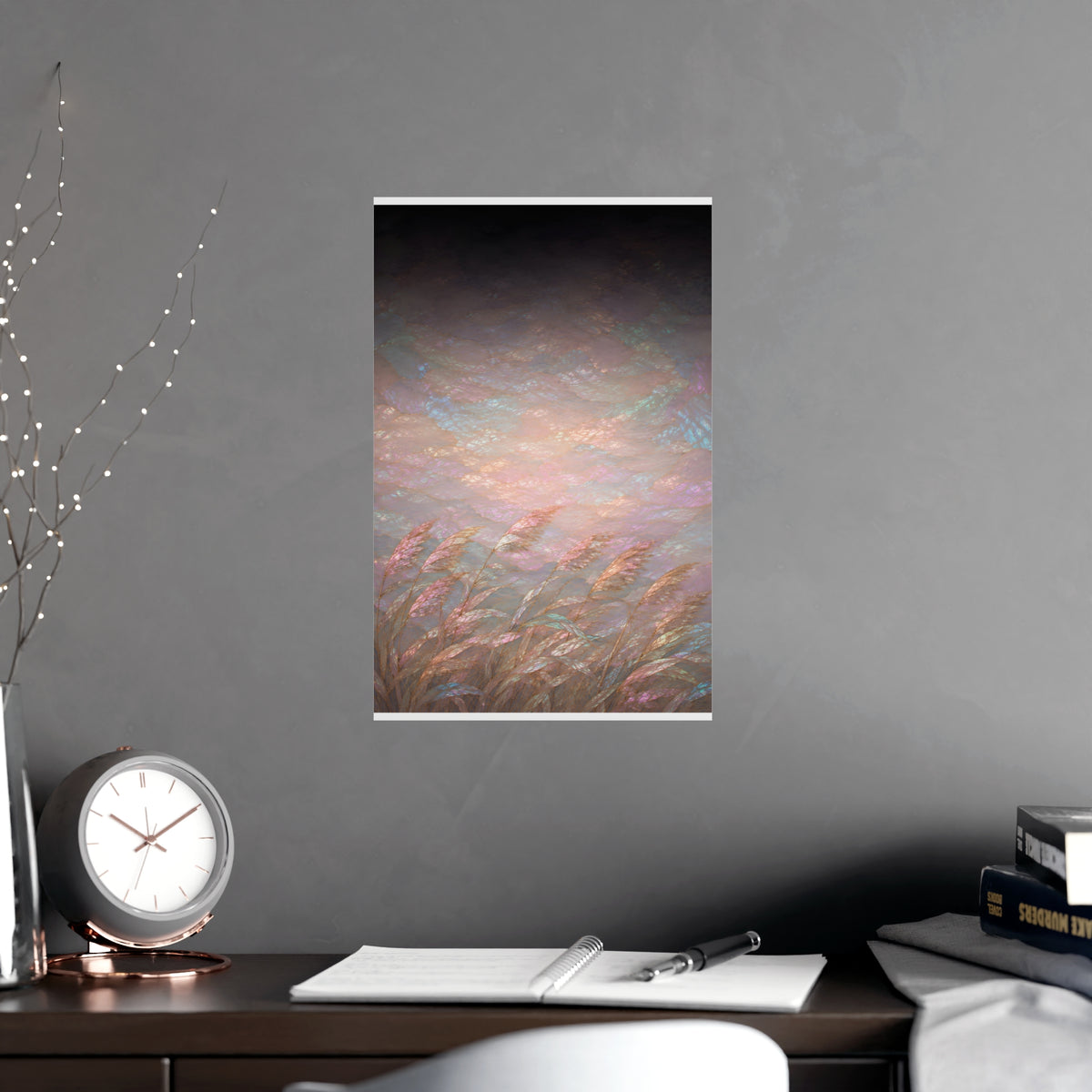 Reeds and Wind — reeds and wind, shown framed on a wall