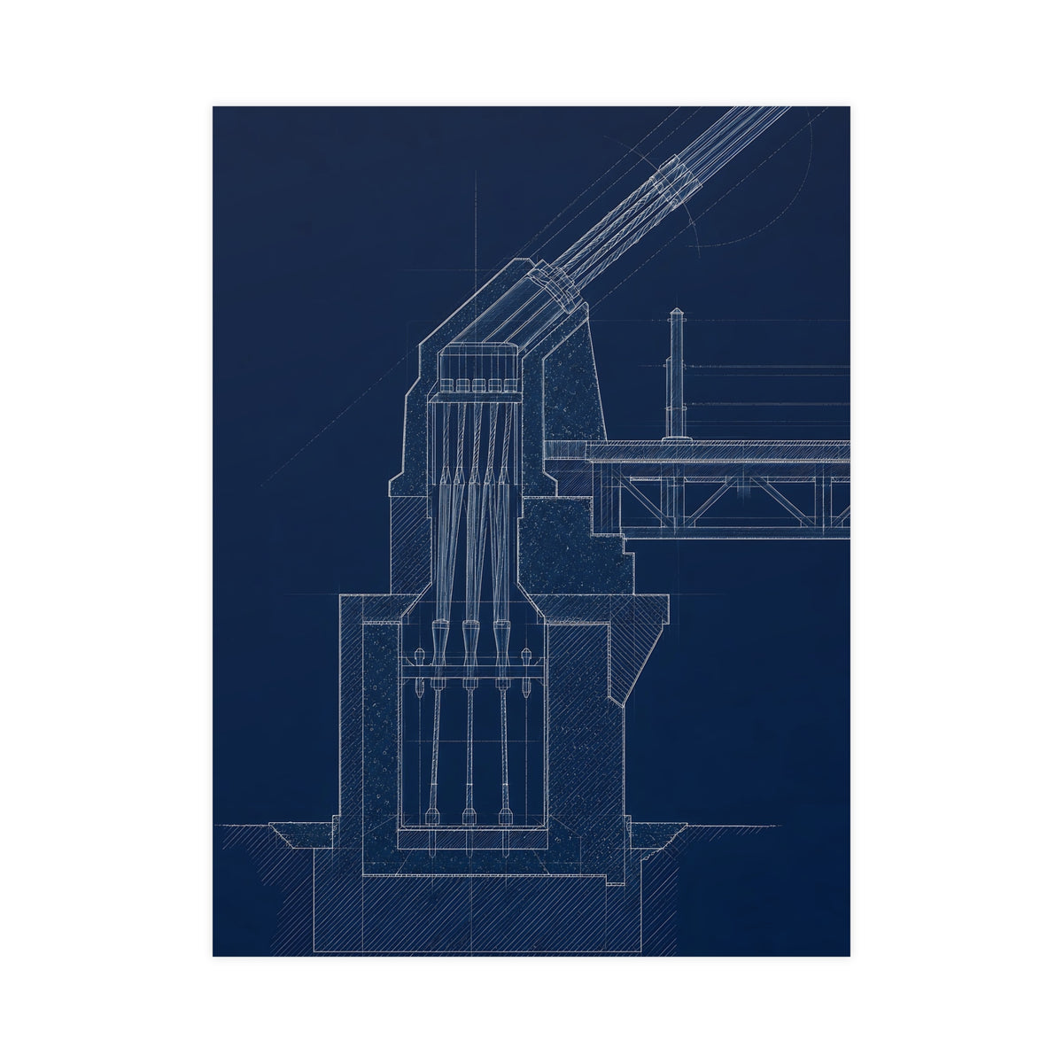 Cable Anchorage — cable anchorage, 18x24 in print
