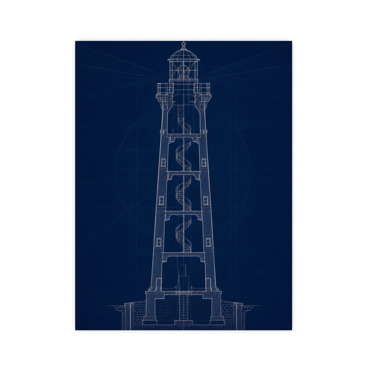 Lighthouse, in Section — lighthouse, in section, 12x16 in print