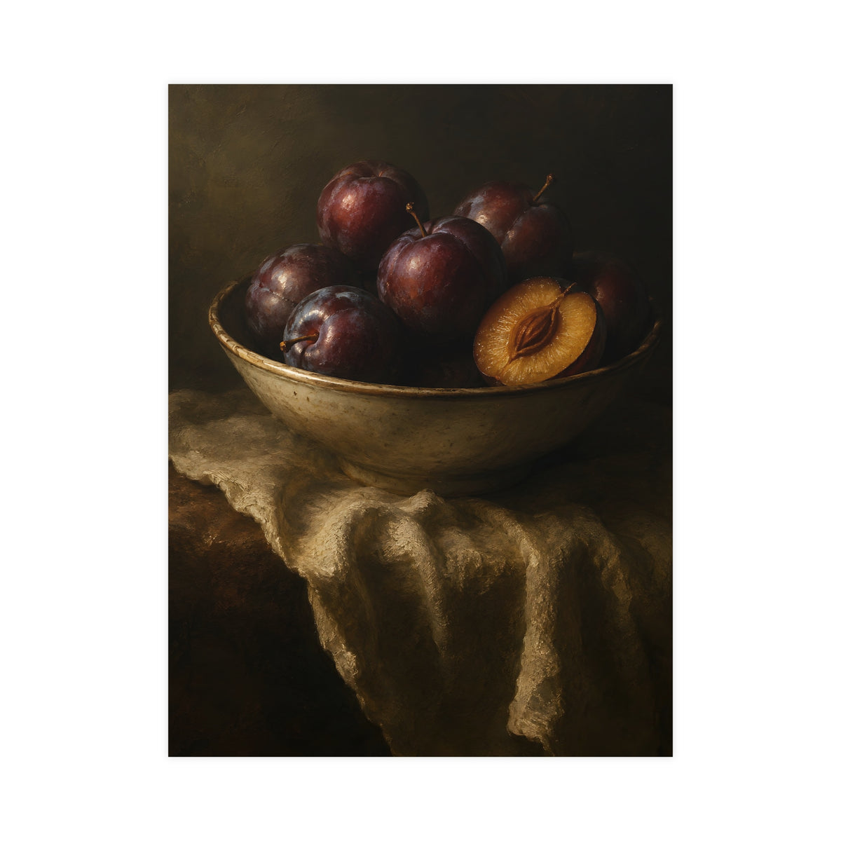 Bowl of Plums — bowl of plums, 18x24 in print