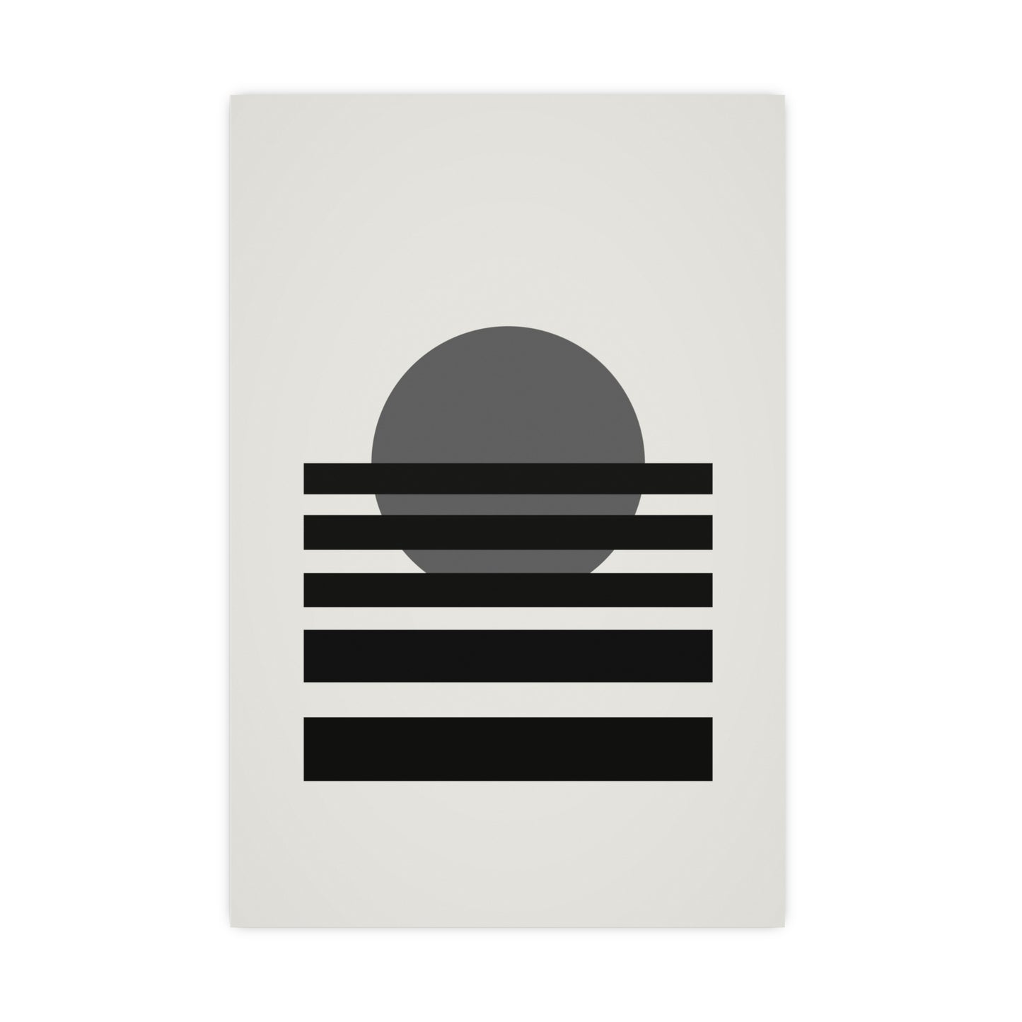 Charcoal Cream Sunset Landscape Wall Art | Living Room Print
