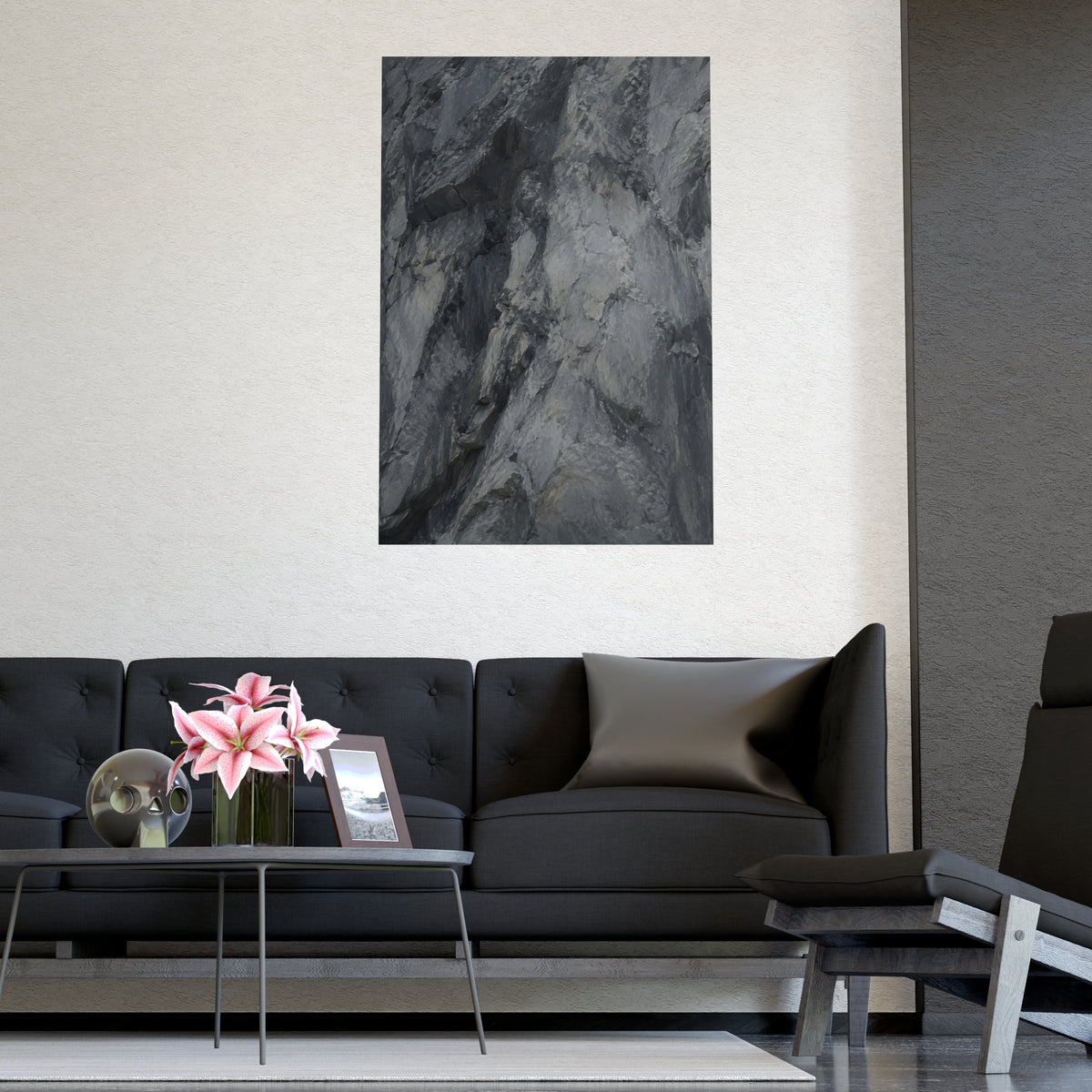 Rock Face — rock face, shown framed on a wall